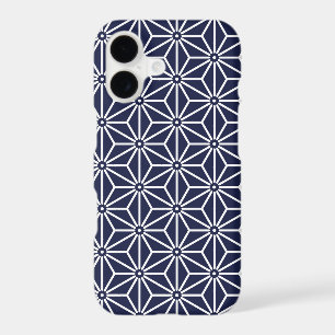 Vintage Navy Blue Graphics Japan Asanoha Pattern C iPhone 17 Case