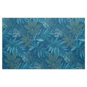 Vintage Navy blue tropical botanical fabric
