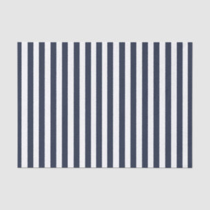 Vintage Navy Blue & White Stripes Striped Tissue Paper
