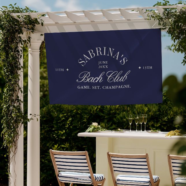 Vintage Navy Country Club Bachelorette Party Banner (Vintage Navy Country Club Bachelorette Party Banner)