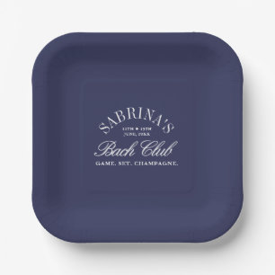 Vintage Navy Country Club Bachelorette Party Paper Plates