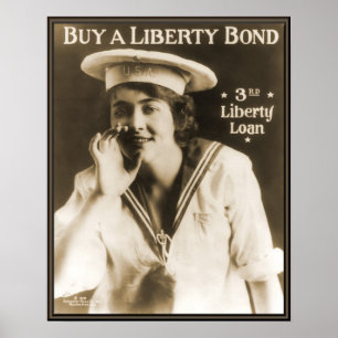 Vintage Navy Liberty Bond WW1 Poster