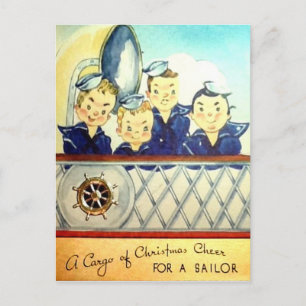 Vintage Navy Military Christmas Postcard