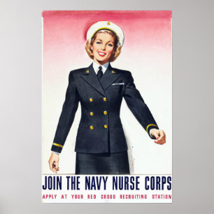 Vintage Navy Nurse Corps World War 2 Enlistment Poster