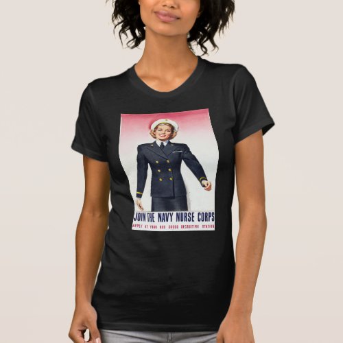 Vintage Navy Nurse Corps World War 2 Enlistment T_Shirt