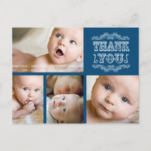 VINTAGE Navy Photo Baby Thank You Post Card