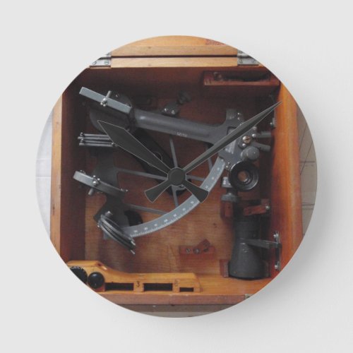 Vintage Navy Sextant Round Clock