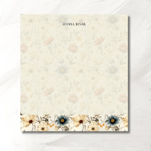 Vintage Navy Terracotta Wildflower Chic  Notepad
