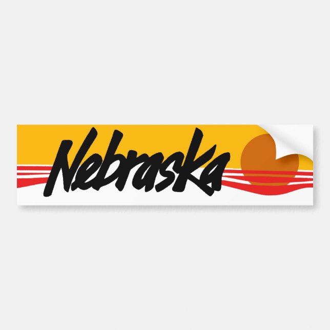 Vintage Nebraska Bumper Sticker (Front)