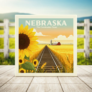 Vintage Nebraska Ceramic Tile