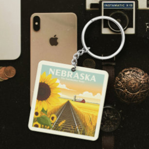 Vintage Nebraska Keychain