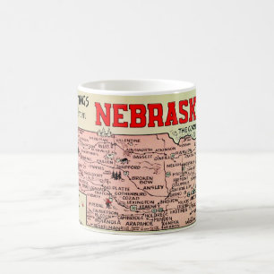 Vintage Nebraska Map coffee Mug