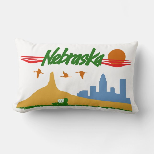 Vintage Nebraska Pillow (Front)