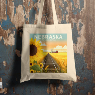Vintage Nebraska Tote Bag