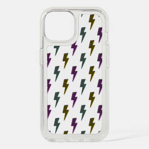 Vintage Neon Lightning Bolt Pattern iPhone 15 Case