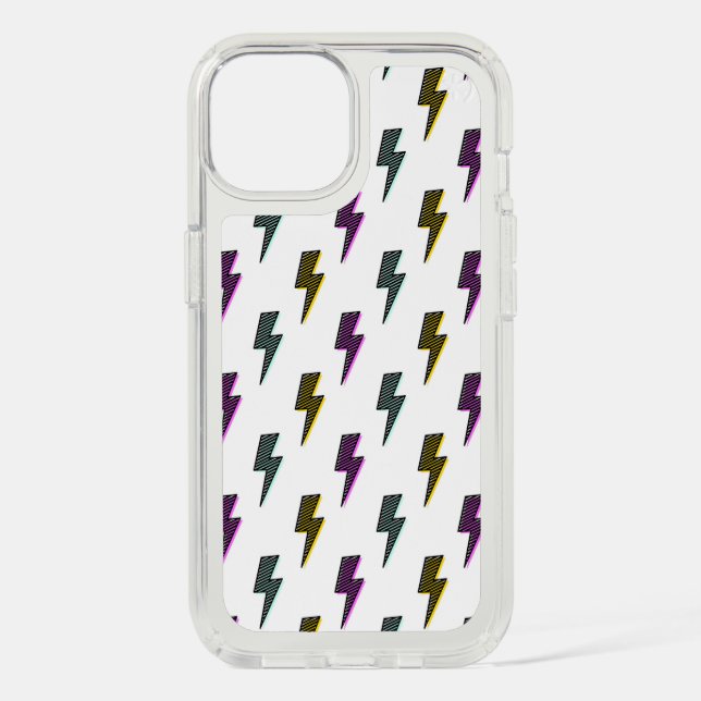 Vintage Neon Lightning Bolt Pattern Speck iPhone Case (Front)