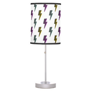 Vintage Neon Lightning Bolt Pattern Table Lamp