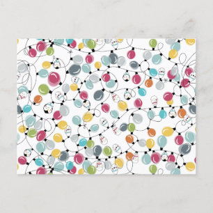 Vintage Neon Penguin Christmas Balloons Holiday Postcard