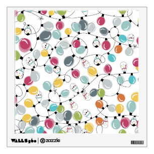 Vintage Neon Penguin Christmas Balloons Wall Decal