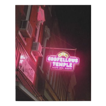 Vintage Neon Wall Canvas - Temple Lodge by goskell at Zazzle