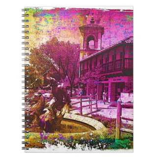 Vintage Neptune Fountain Colorful Grunge Notebook