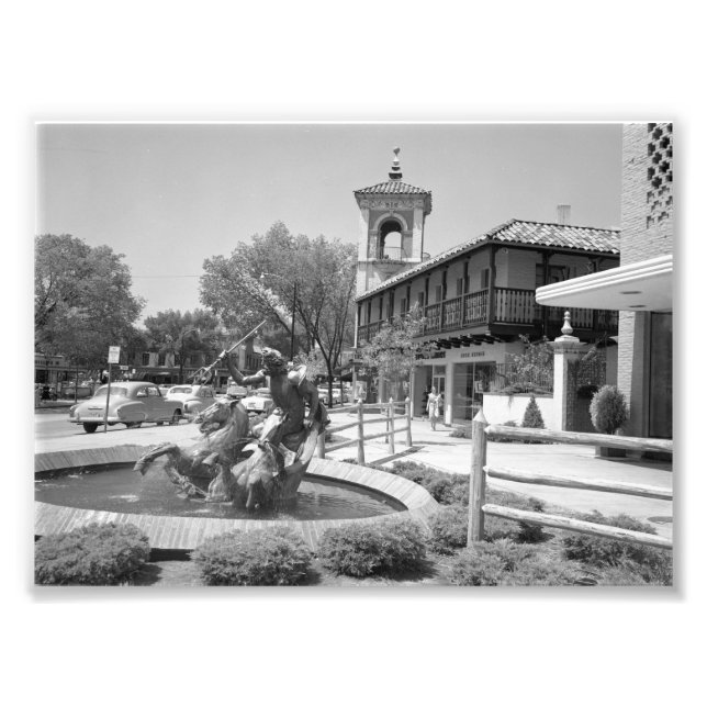 Vintage Neptune Fountain, Kansas City Photo Print (Front)