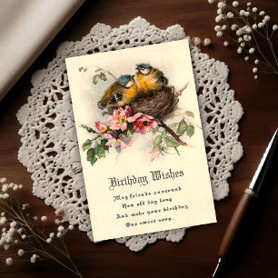 Vintage Nesting Chicks 1917 Birthday Postcard