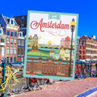 Vintage Netherland Skyline Amsterdam