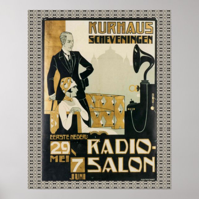 Vintage Netherlands 1920s Radio Salon Poster (Front)