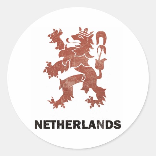 Vintage Netherlands Classic Round Sticker