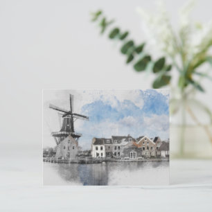 Vintage Netherlands Travel Poster Postcard Art