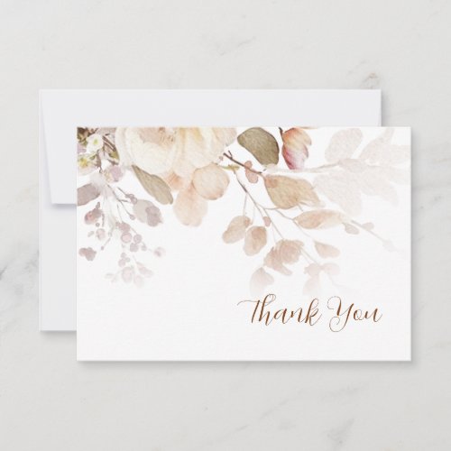 Vintage Neutral Botanical Thank You Note Card