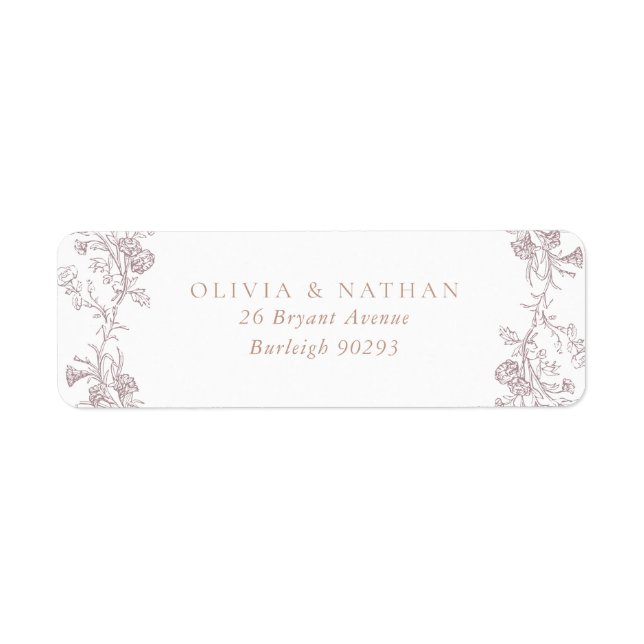 Vintage Neutral Classic Wedding Return Address Label (Front)
