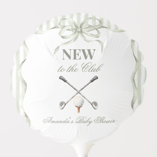 Vintage Neutral New to the Club Golf Baby Shower Balloon