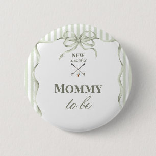 Vintage Neutral New to the Club Golf Baby Shower Button