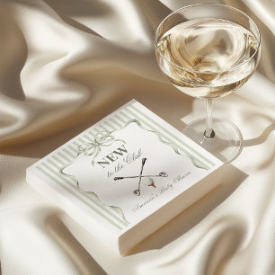 Vintage Neutral New to the Club Golf Baby Shower Napkins