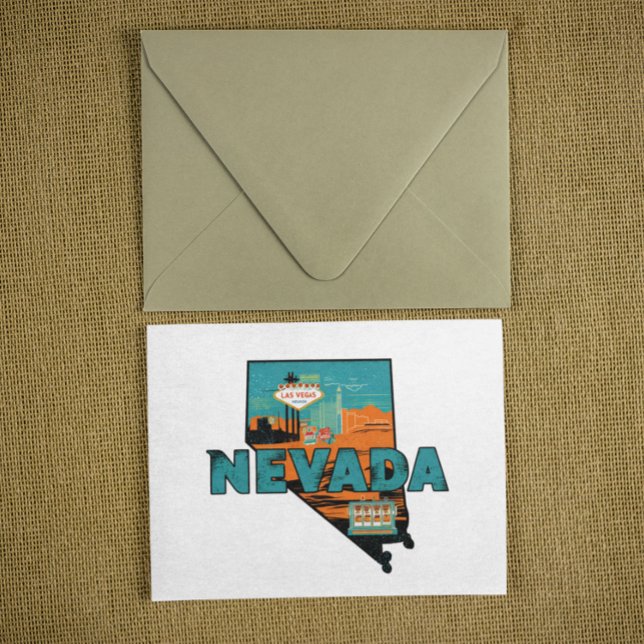 Vintage Nevada State Map USA Travel Postcard (Vintage Nevada State Map USA Travel Postcard)