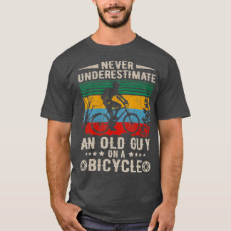 Vintage Never Underestimate An Old Guy On A Bicycl T-Shirt