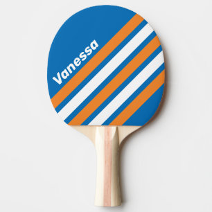Vintage New Amsterdam Angled Striping with Name Ping Pong Paddle