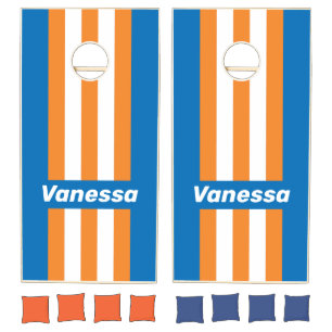 Vintage New Amsterdam Pin Striped with Name Cornhole Set