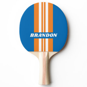 Vintage New Amsterdam Rally Stripe with Name Ping Pong Paddle