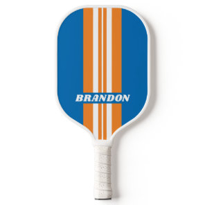 Vintage New Amsterdam Rally Stripes with Name Pickleball Paddle