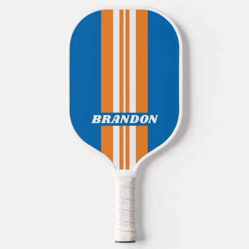 Vintage New Amsterdam Rally Stripes with Name Pickleball Paddle