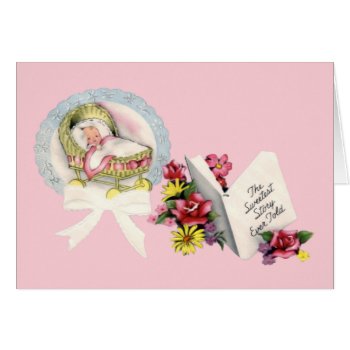 Vintage New Baby Announcement Card by Vintage_Gifts at Zazzle