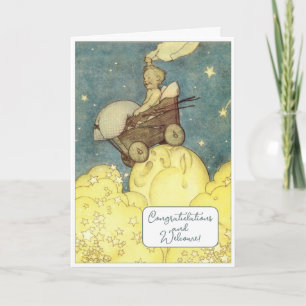 Vintage New Baby Congratulations Card