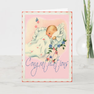 Vintage New Baby Congratulations Card