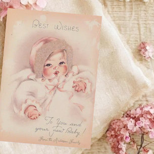 Vintage New Baby Congratulations Card
