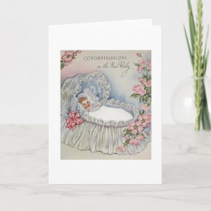 Vintage New Baby Congratulations Greeting Card