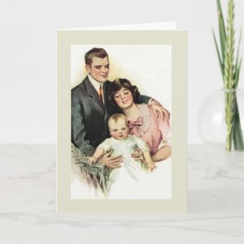 Vintage New Baby Greeting Card by RetroMagicShop at Zazzle