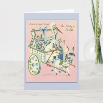 Vintage New Baby Greeting Card by RetroMagicShop at Zazzle